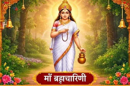 ब्रह्मचारिणी केर पारंपरिक धार्मिक चित्रण
