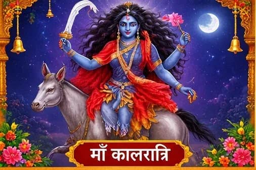 कालरात्रि केर पारंपरिक धार्मिक चित्रण